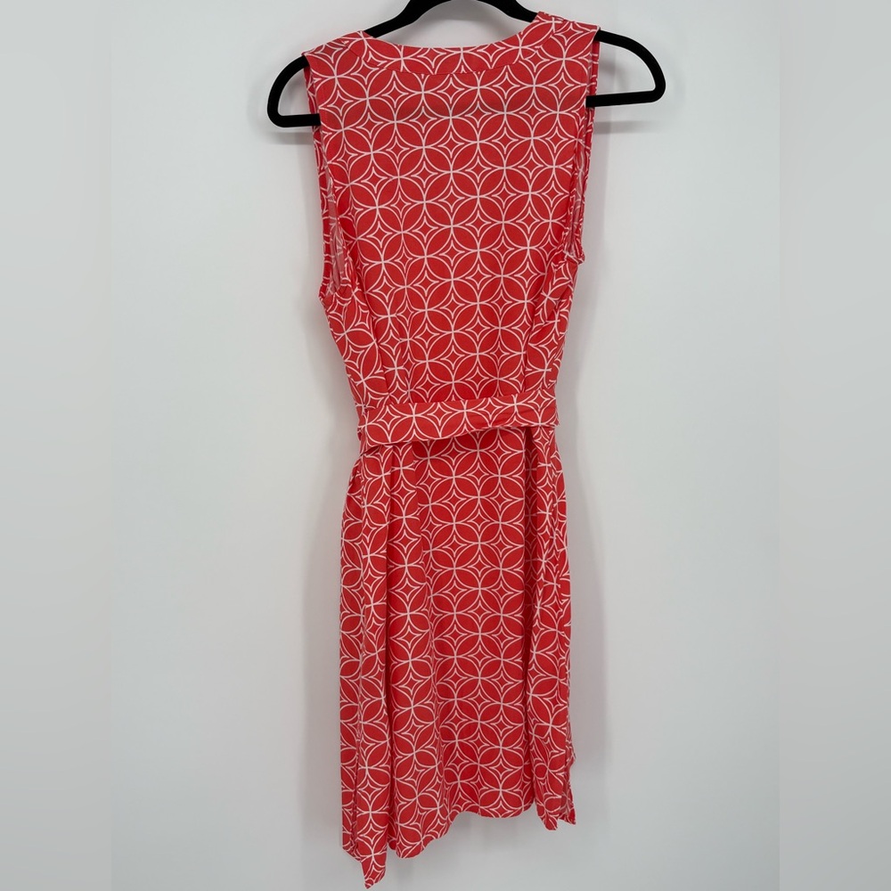 ESCAPADA LIVING Dress Orange Patterned Belted Sleeveless Women’s Large - Picture 2 of 7